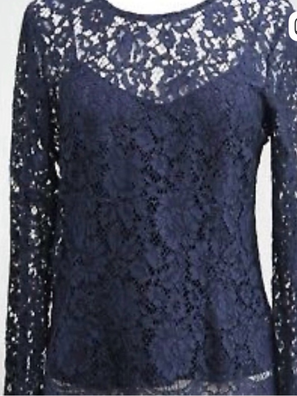 Navy blue lace blouse with camisole